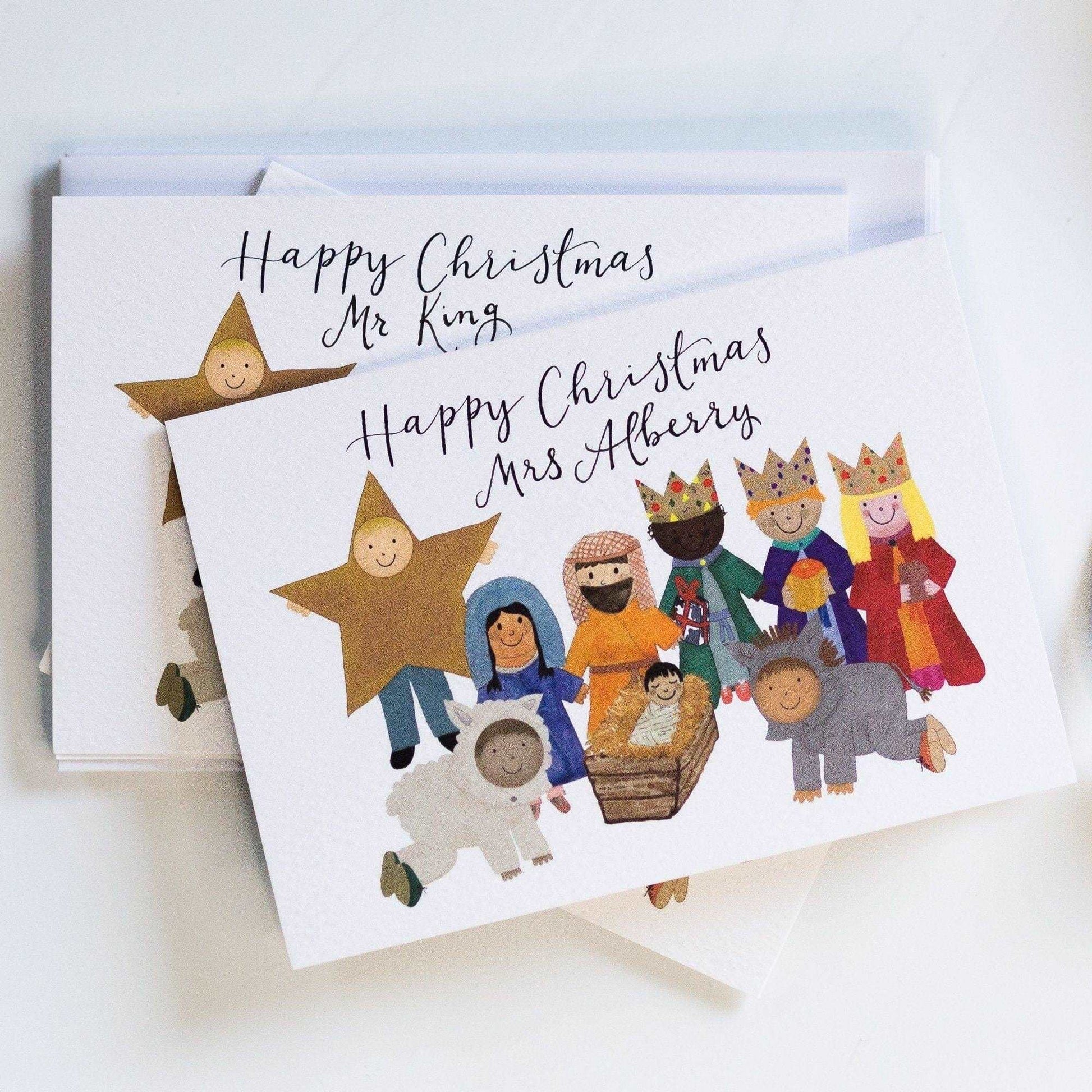 Christmas cards teacher classmates teacher card