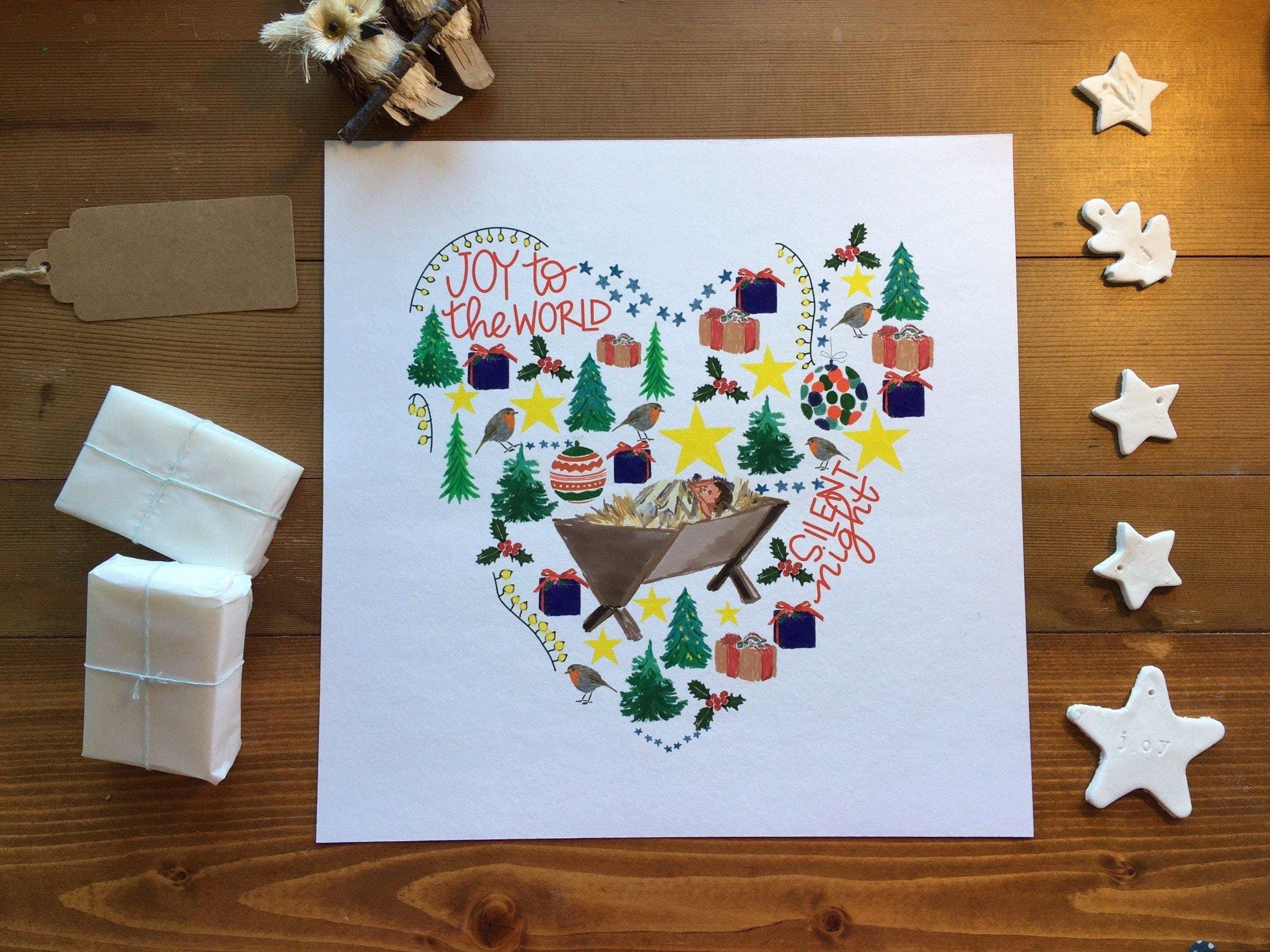 Christmas Heart wall print And Hope Designs Print