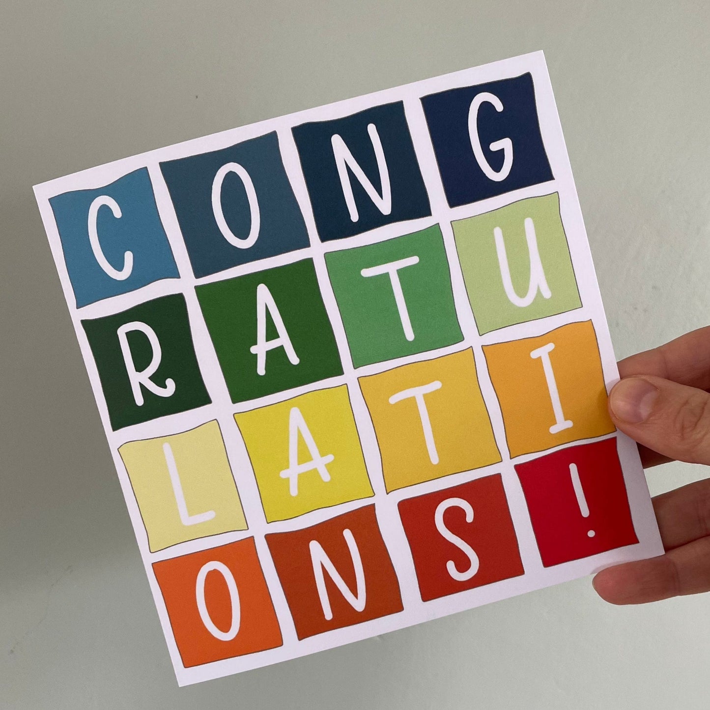 Congratulations card - bright bold and colourful And Hope Designs Cards