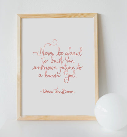 Corrie Ten Boom Quote Christian Print - Pink And Hope Designs Print