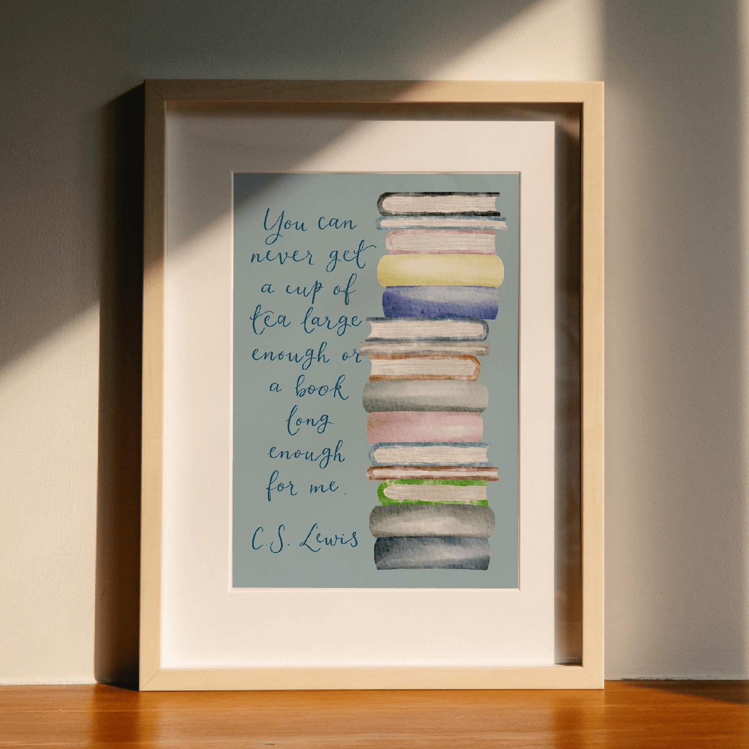 CS Lewis reading quote print And Hope Designs Print