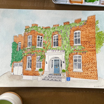 Custom Watercolour House Portrait And Hope Designs Commission