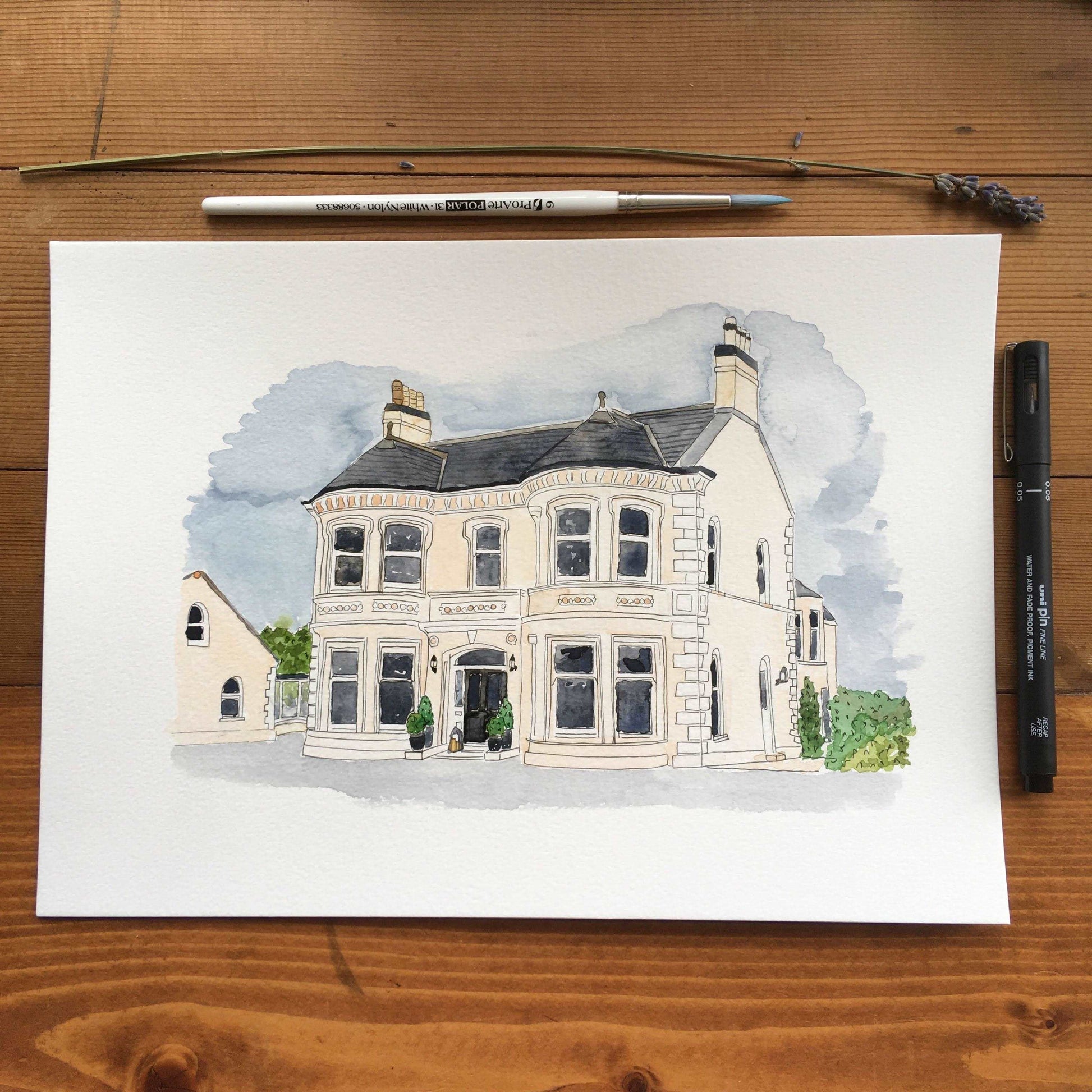 Custom Watercolour House Portrait And Hope Designs Commission