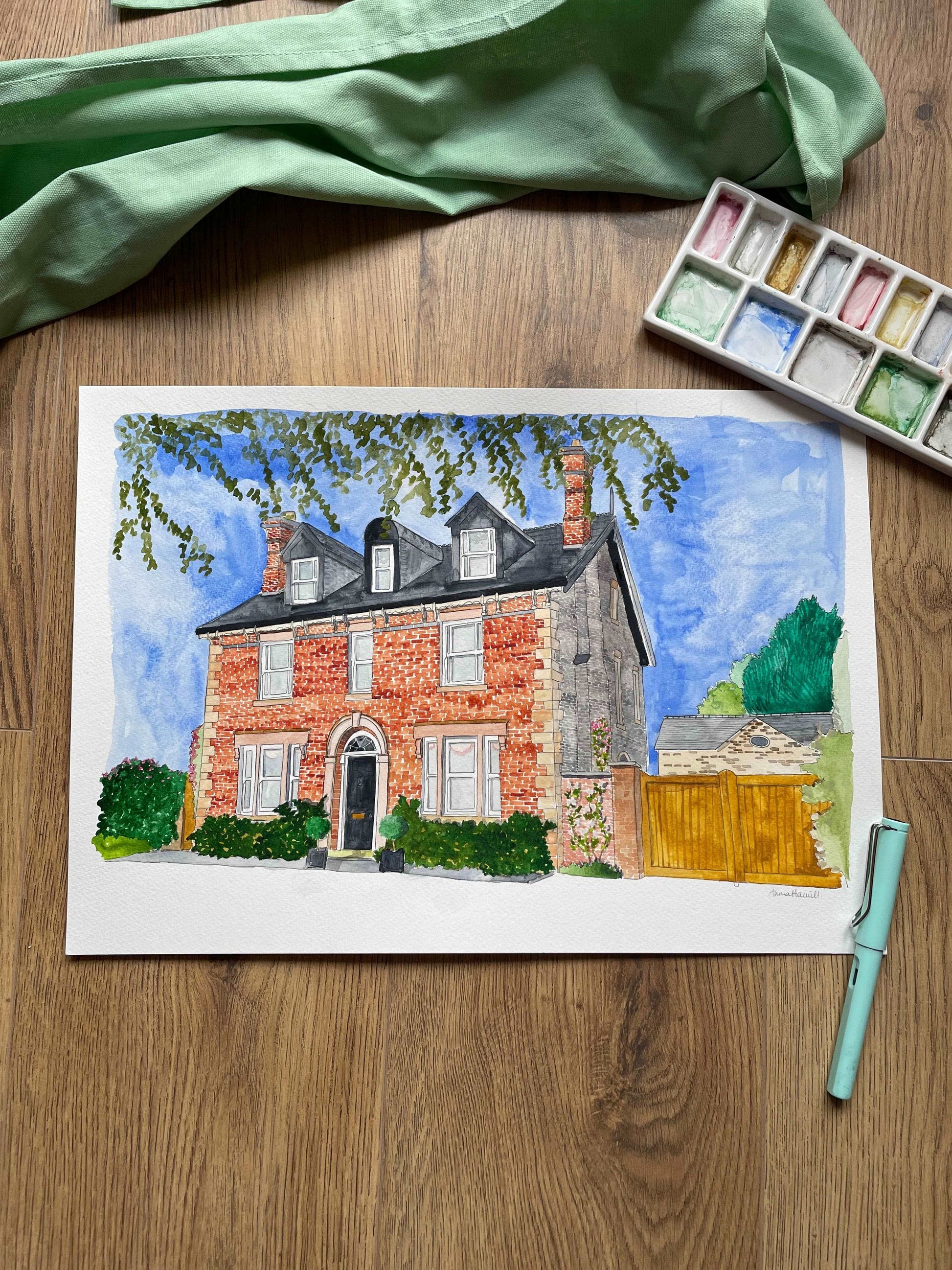 Custom Watercolour House Portrait And Hope Designs Commission