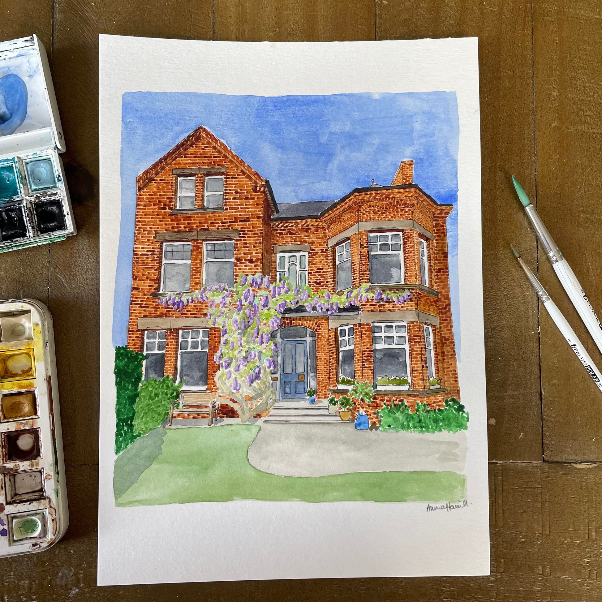 Custom Watercolour House Portrait And Hope Designs Commission