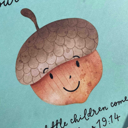 Dedication card with scripture verse, Acorn face And Hope Designs Cards