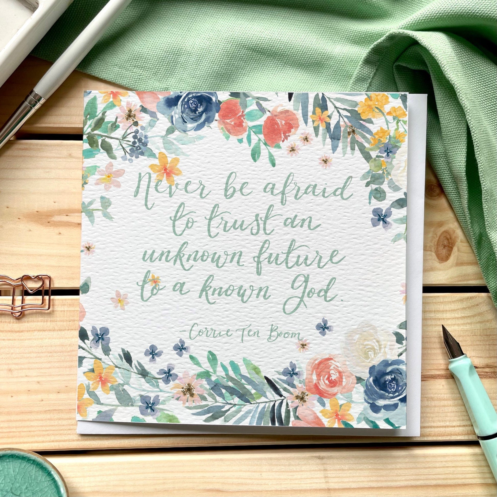 Floral Corrie ten boom quote card And Hope Designs Cards