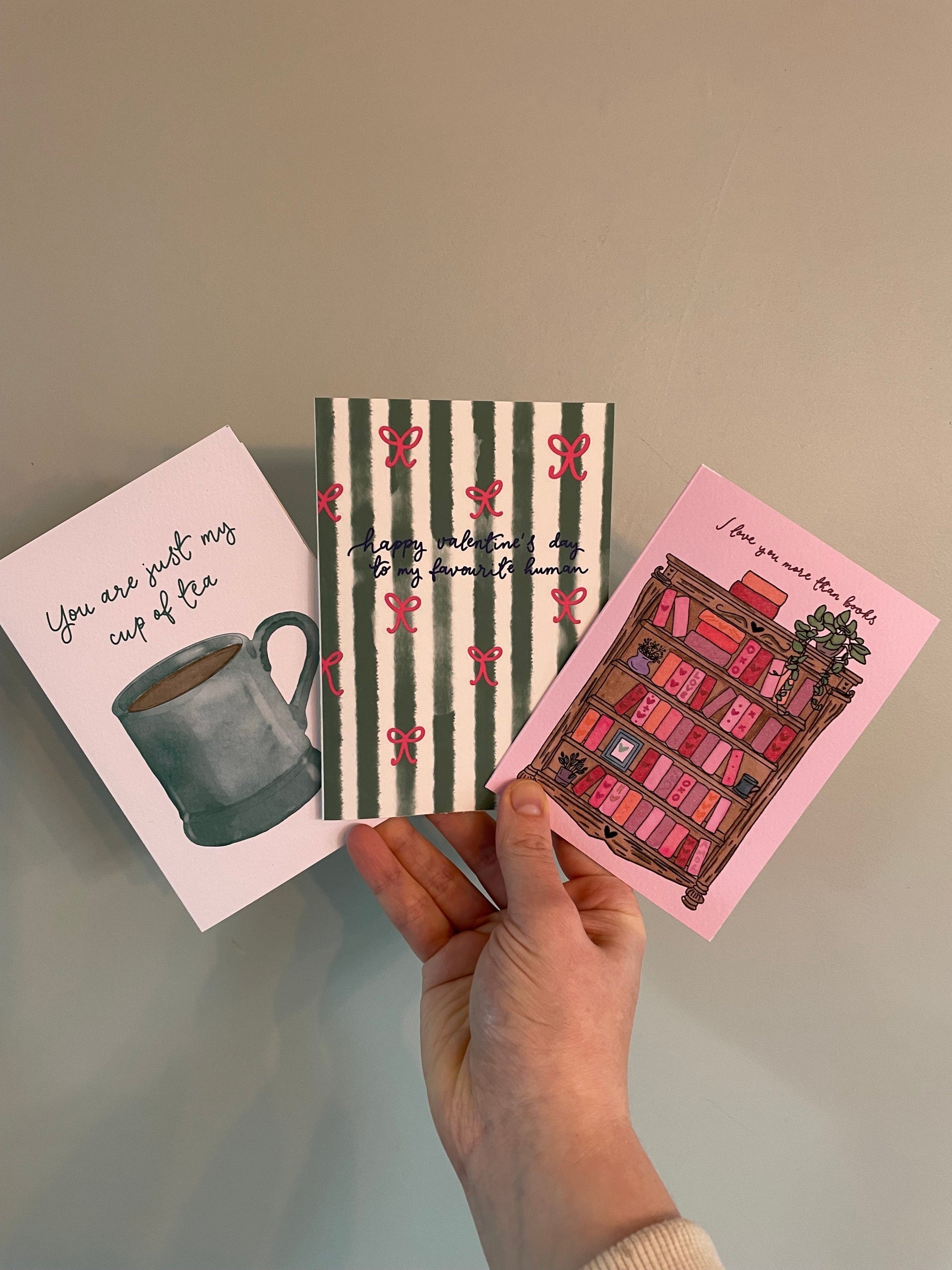 Happy Valentine’s Day to my favourite human - stripy Valentine’s card And Hope Designs Cards