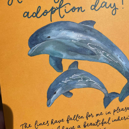 Hooray Christian Adoption card with dolphins And Hope Designs Cards