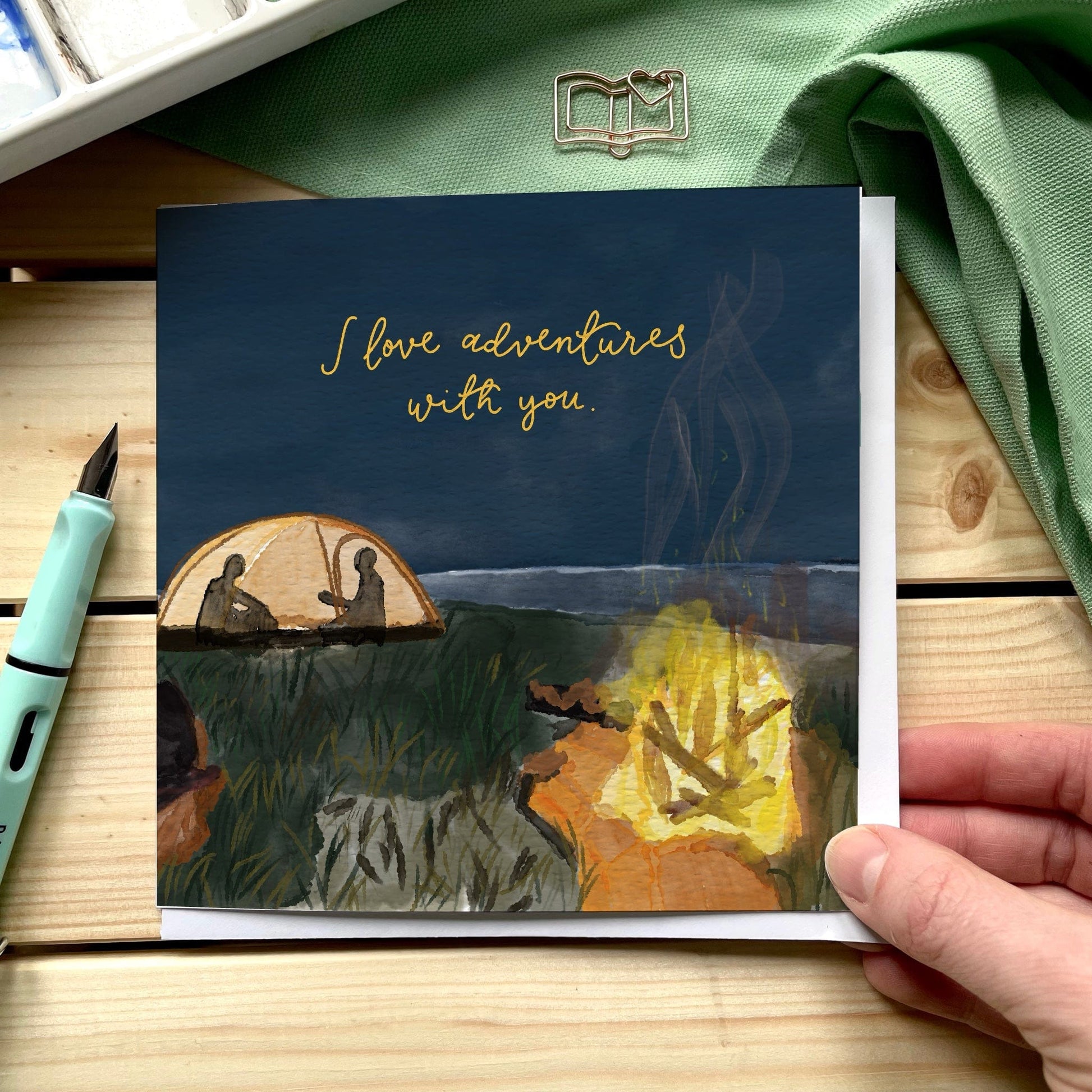 I love adventures with you campfire romantic card And Hope Designs Cards