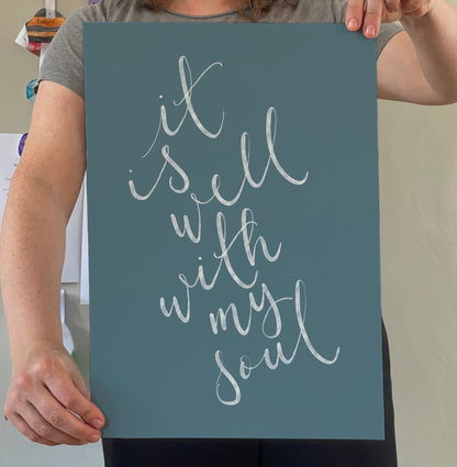 It is Well Christian Hymn Print - Blue And Hope Designs Print