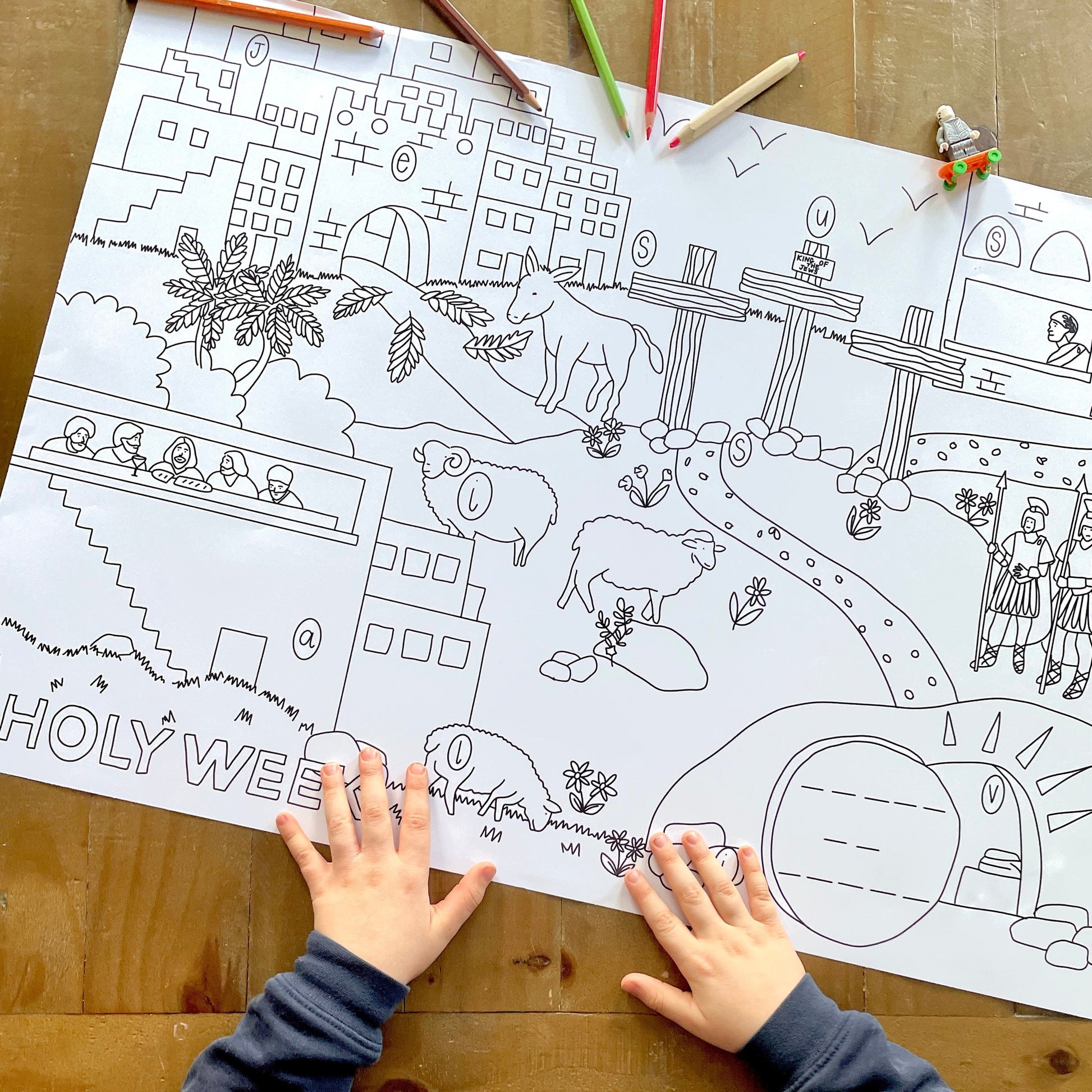 Jumbo Holy Week Easter Colouring Page And Hope Designs Colouring Page