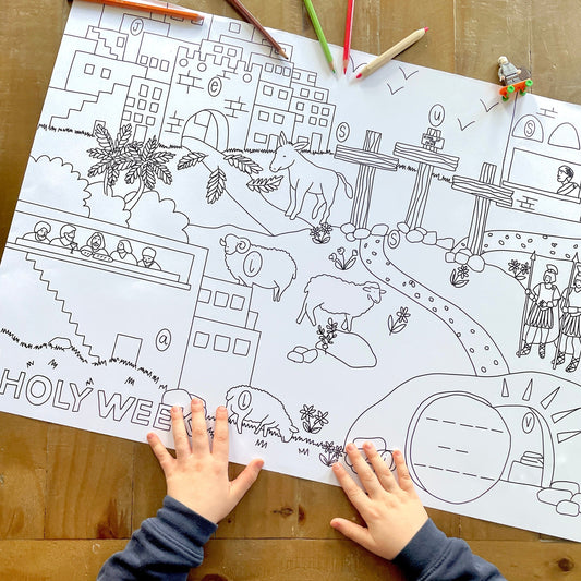 Jumbo Holy Week Easter Colouring Page And Hope Designs Colouring Page