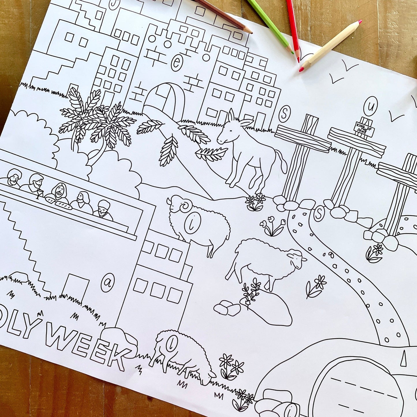Jumbo Holy Week Easter Colouring Page And Hope Designs Colouring Page