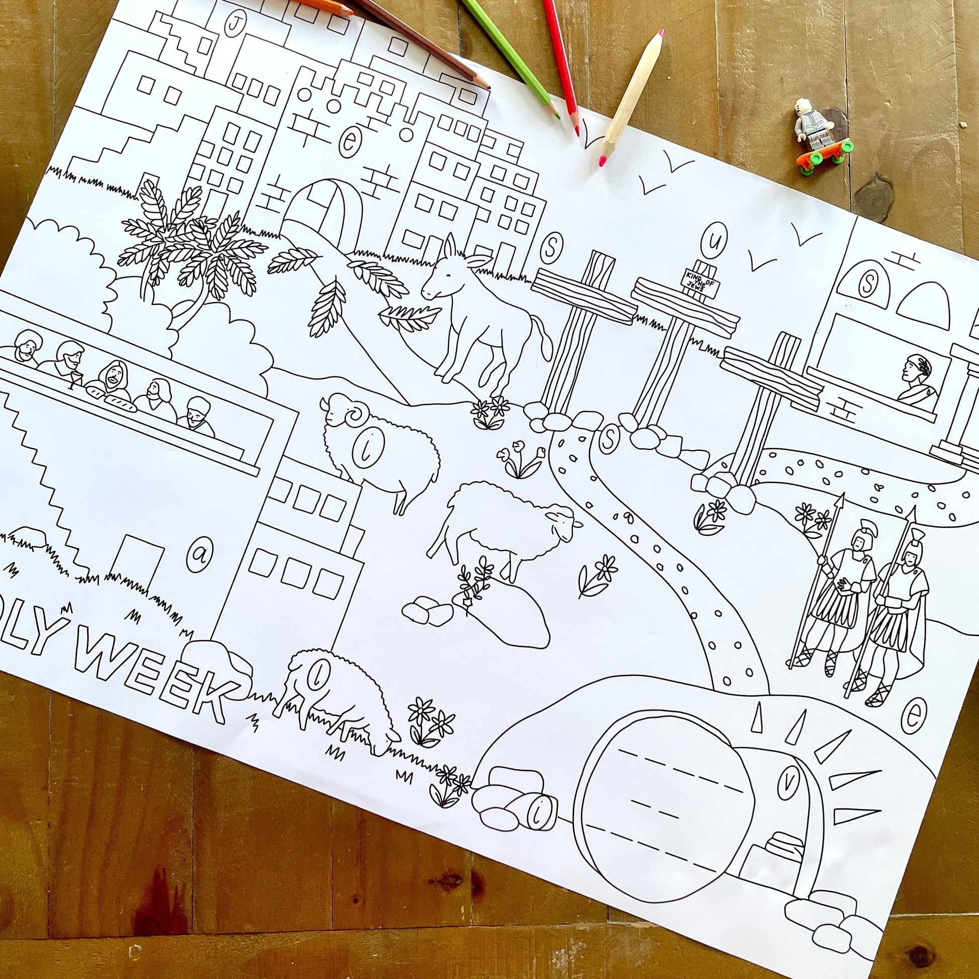 Jumbo Holy Week Easter Colouring Page And Hope Designs Colouring Page