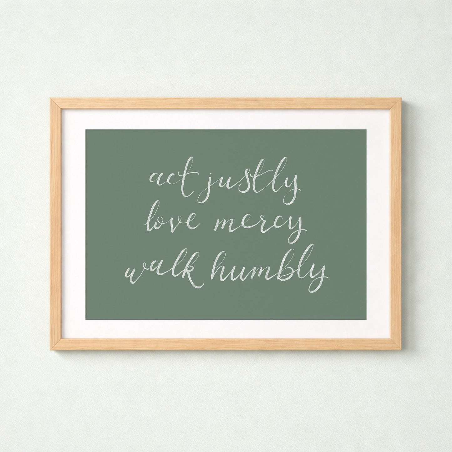 Landscape Micah 6:8 Christian Print And Hope Designs Print