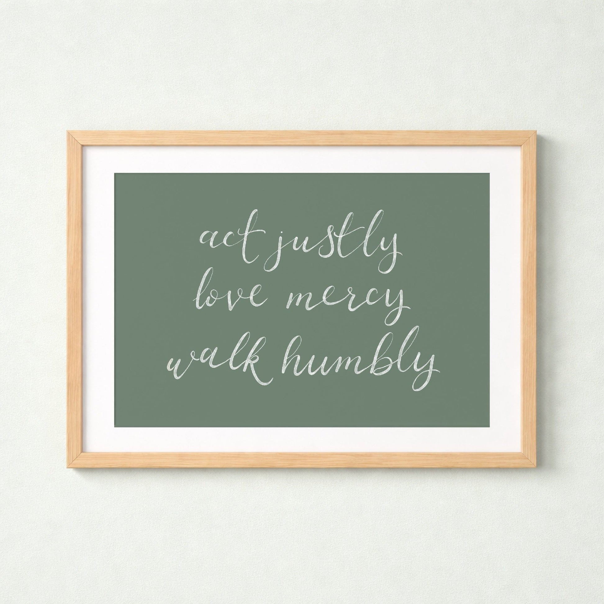 Landscape Micah 6:8 Christian Print And Hope Designs Print