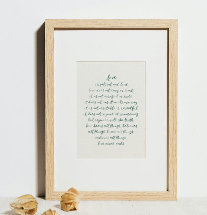 Love is - 1 Corinthians 13 Print And Hope Designs