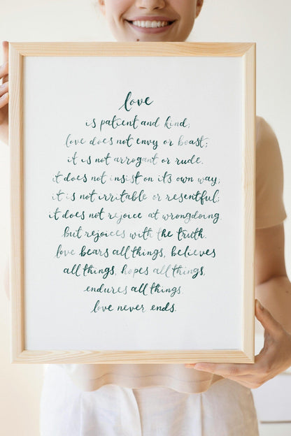 Love is - 1 Corinthians 13 Print And Hope Designs