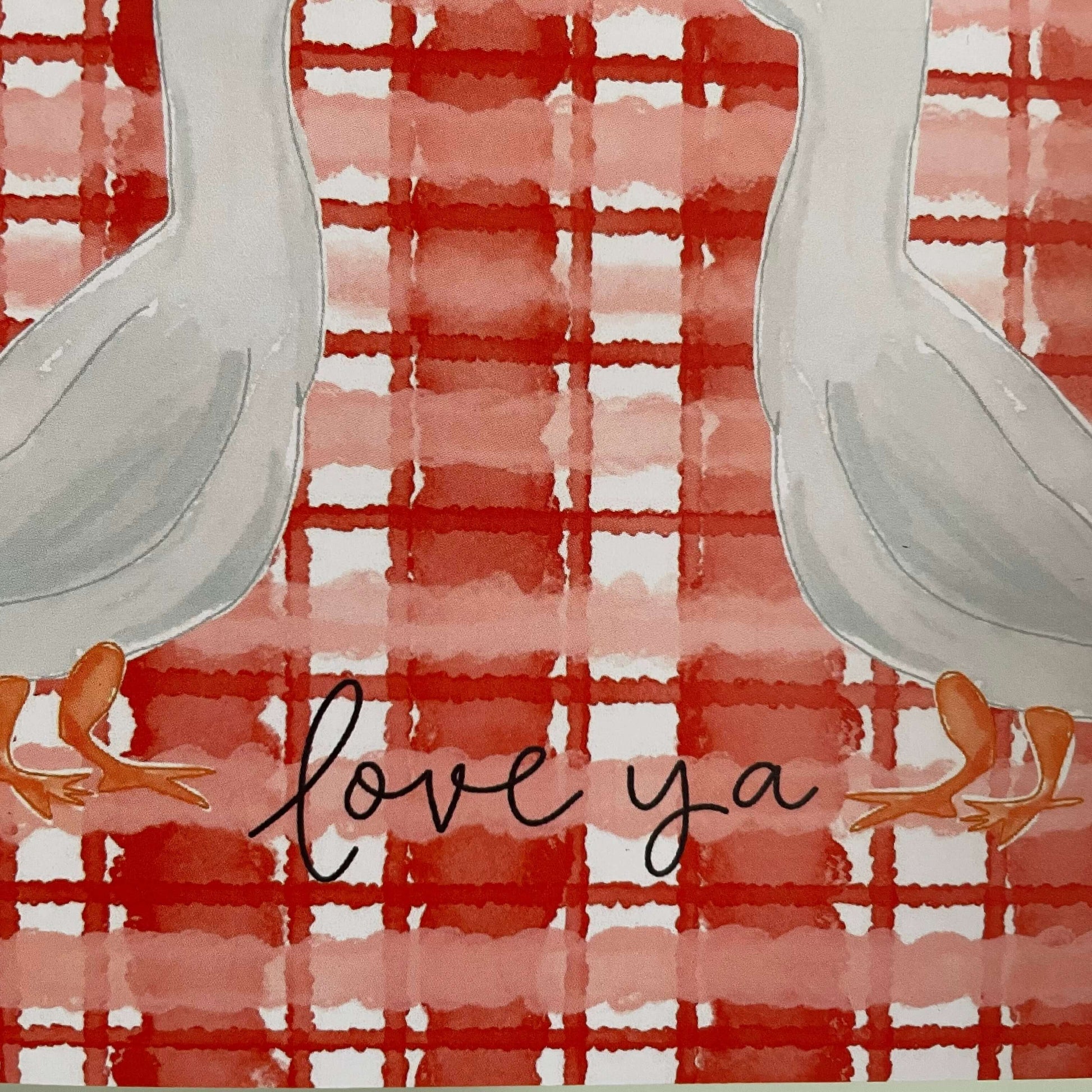 Love ya goose couple ginham greeting card And Hope Designs Cards