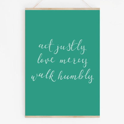 Micah 6:8 Christian Print And Hope Designs Print