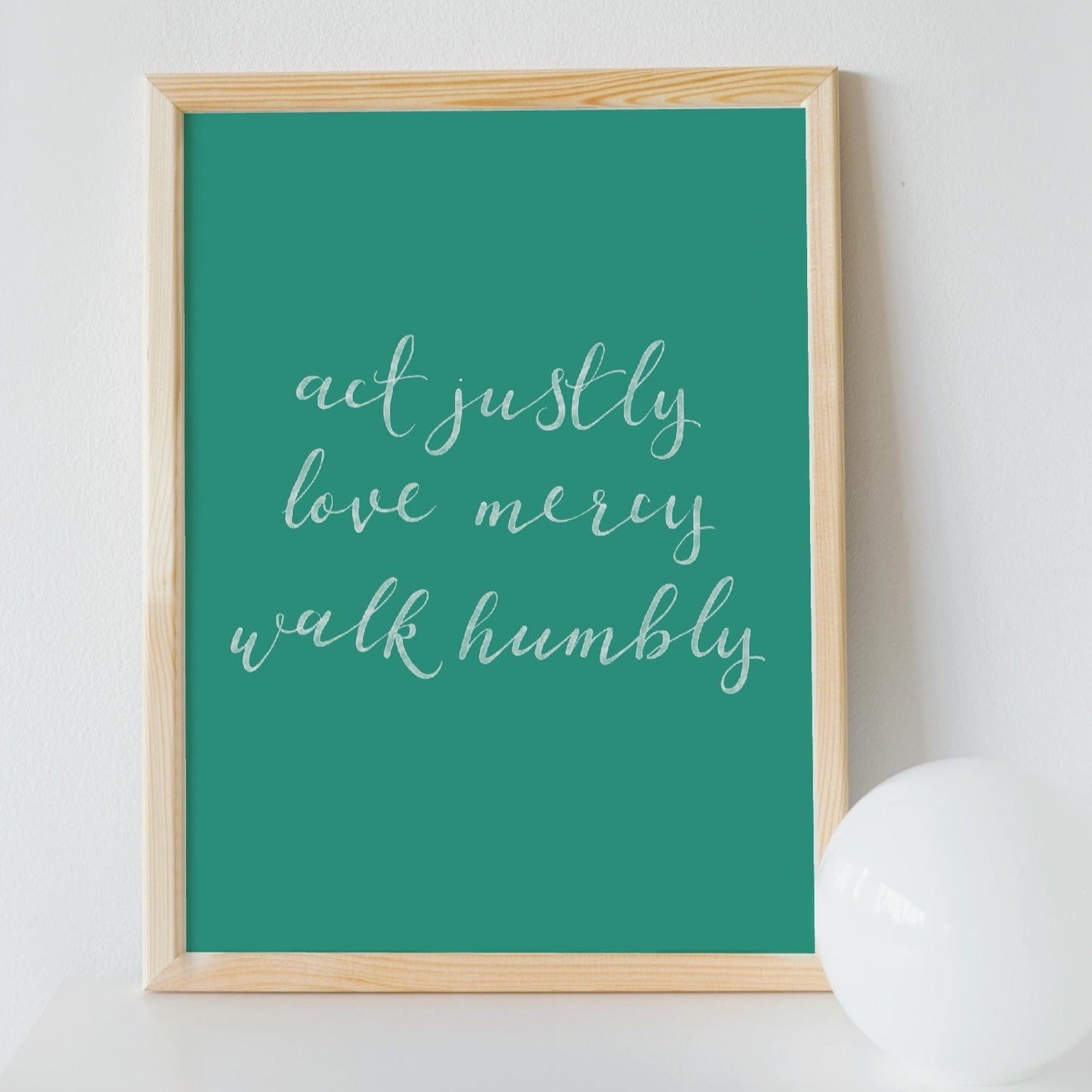 Micah 6:8 Christian Print And Hope Designs Print