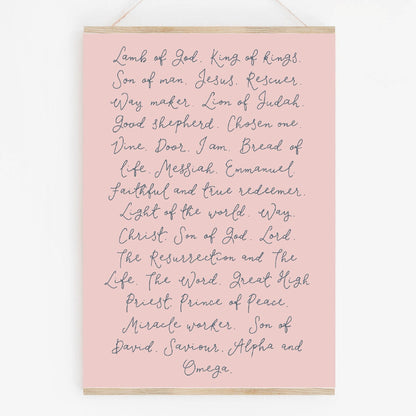 Names of Jesus wall art print And Hope Designs Print