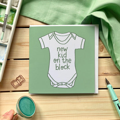 New Baby Card - New Kid On The Block - Unisex And Hope Designs Cards