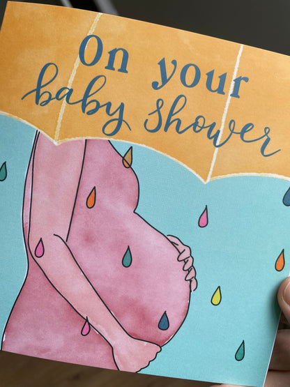 On your baby shower card And Hope Designs Cards