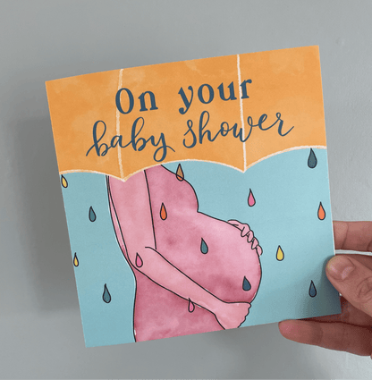 On your baby shower card And Hope Designs Cards