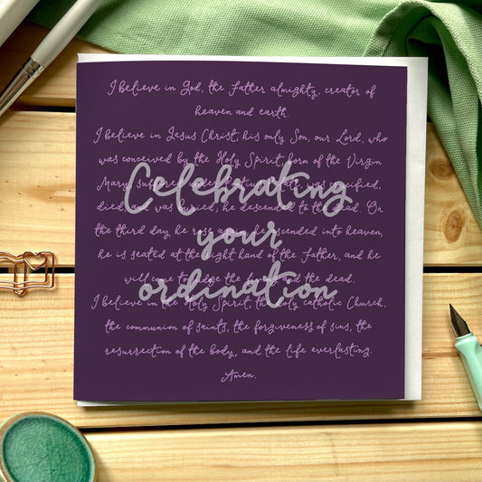 Ordination card - celebrating your ordination - apostles creed And Hope Designs Greeting & Note Cards