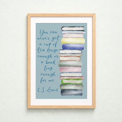 Print - CS Lewis Reading Quote And Hope Designs Print