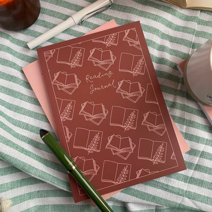 Reading journal, blush pink cover And Hope Designs Notebook