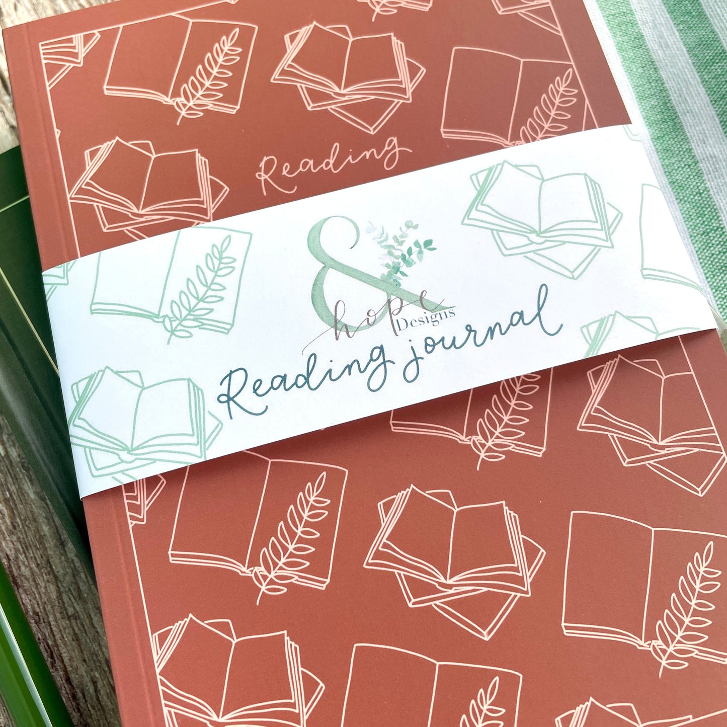 Reading journal, blush pink cover And Hope Designs Notebook