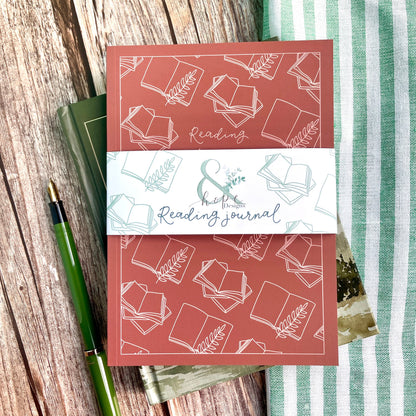 Reading journal, blush pink cover And Hope Designs Notebook