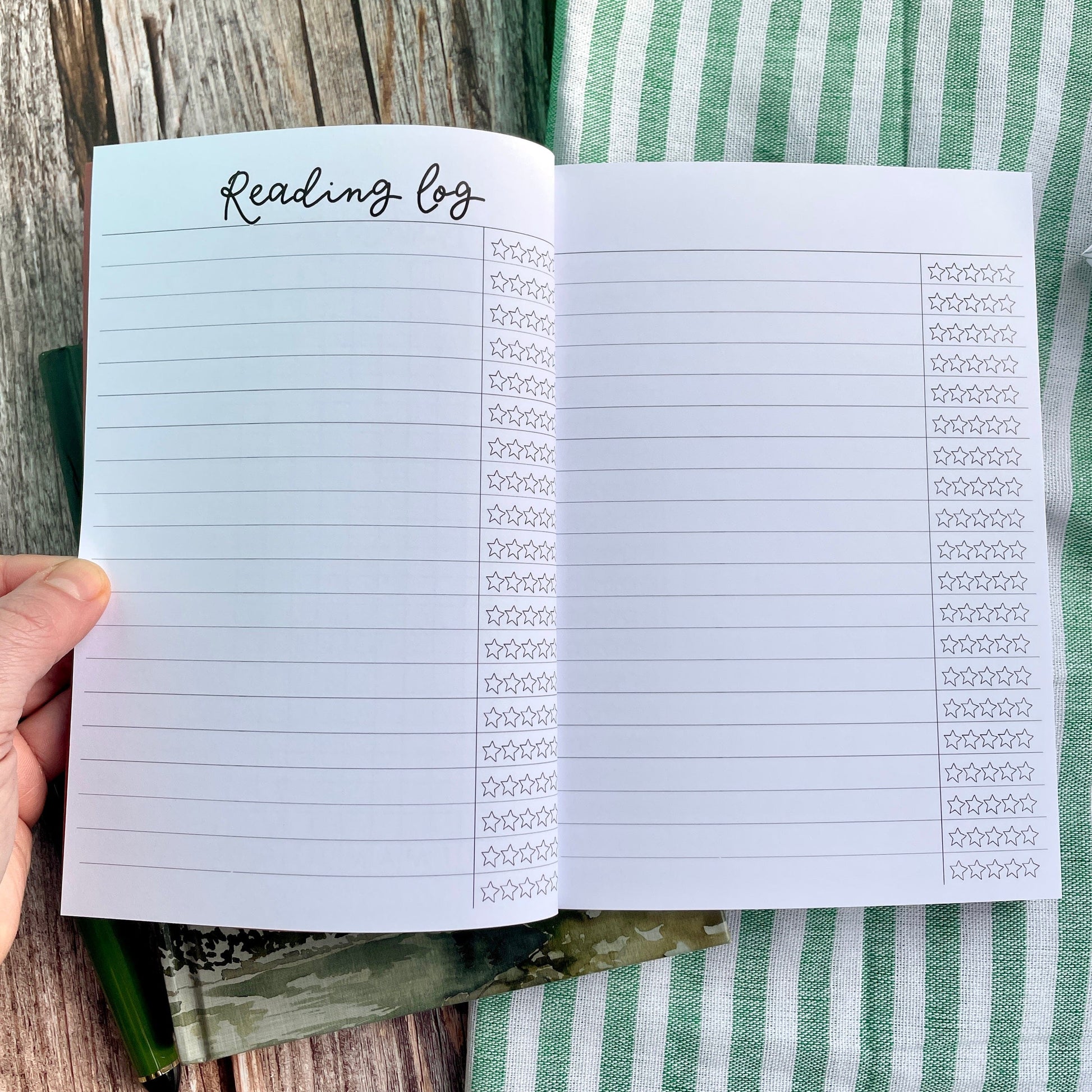 Reading journal, blush pink cover And Hope Designs Notebook