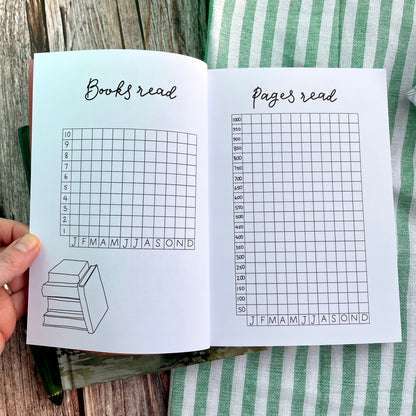 Reading journal, blush pink cover And Hope Designs Notebook