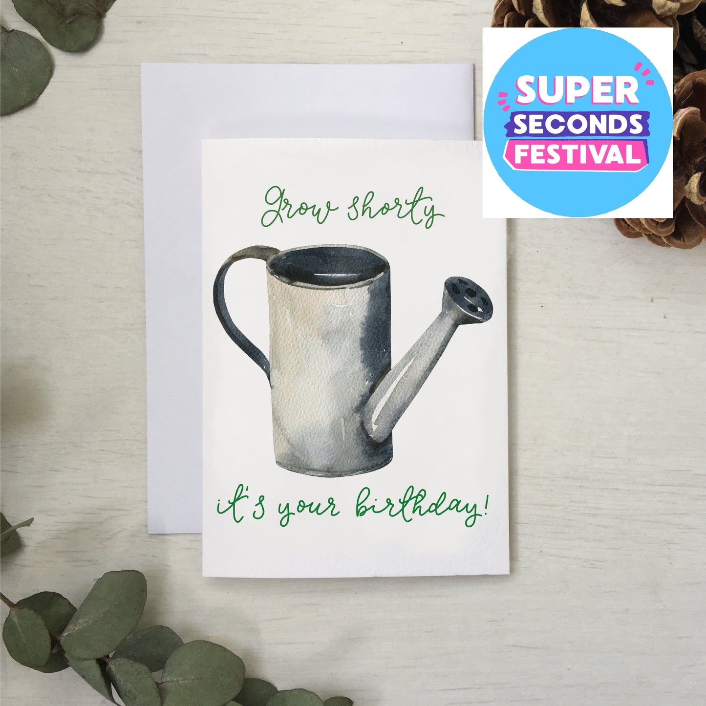 SECONDS - gardening birthday card And Hope Designs