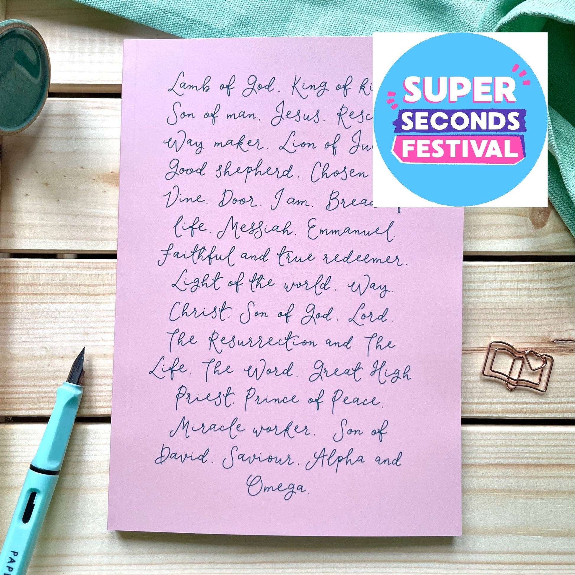 SECONDS - Names of Jesus pink notebook And Hope Designs