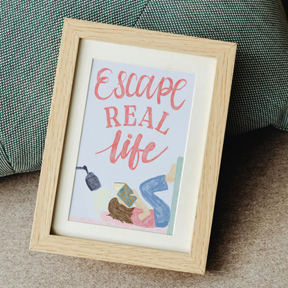 Set Of 3 Prints - Bookish Escape Real Life And Hope Designs Print