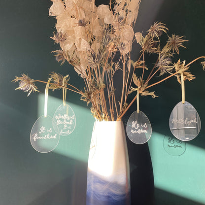 Set of 4 Christian Easter hanging decorations And Hope Designs Baubles