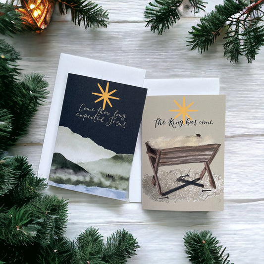 Set of Expectant Christian Christmas cards And Hope Designs Cards