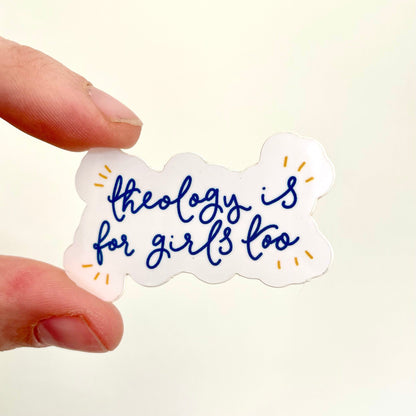 Theology is for girls too - Christian sticker - vinyl And Hope Designs stickers