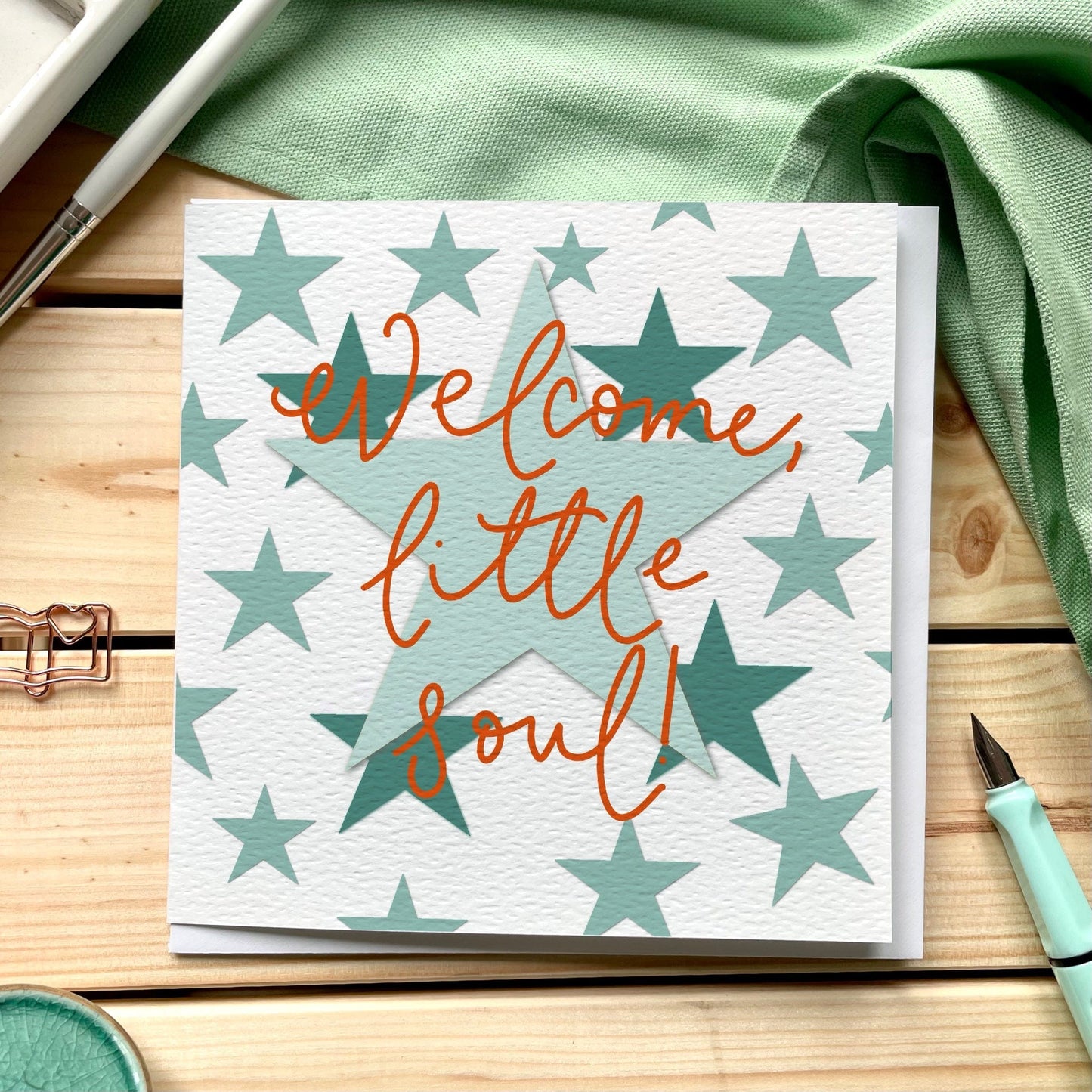 Welcome little soul Christian new baby card And Hope Designs Cards