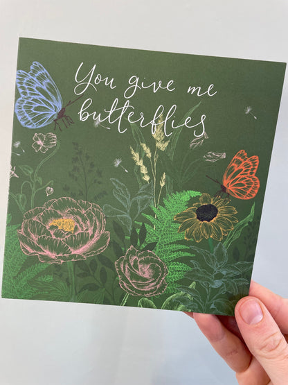 You give me butterflies romantic card And Hope Designs Cards