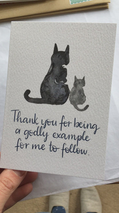 thank you for being a godly example godparent christian card