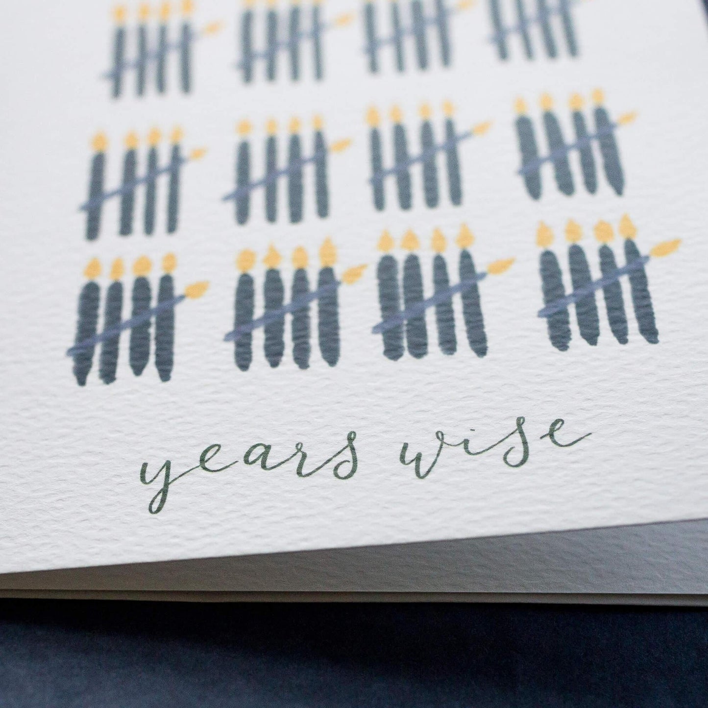 Close up of hand lettered 60th birthday card