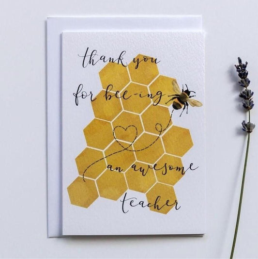 Thank you teacher card - Bee Cards And Hope Designs    - And Hope Designs