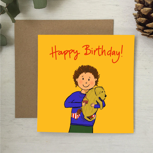 Smooth uncoated bright birthday card for boy