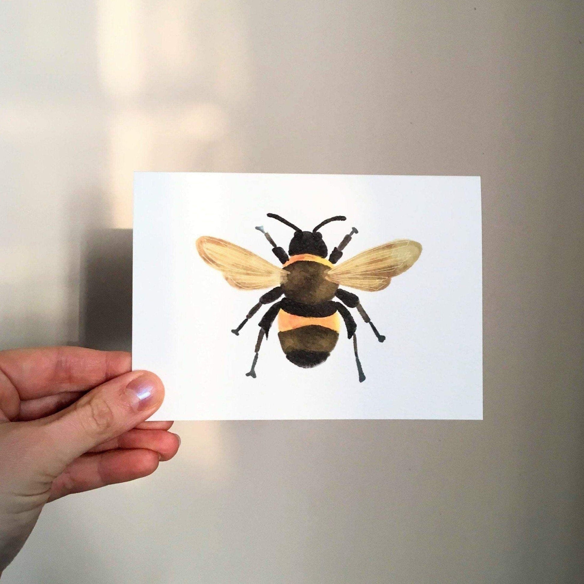 A6 greeting card of a watercolour bee